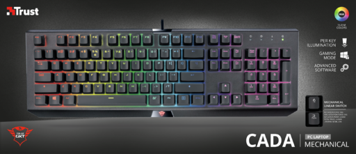Игровое железо - Клавиатура Trust GXT 890 Cada RGB — разноцветная механика